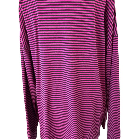 Chico’s Synergy Long Sleeve Top, Size 3, Fuchsia/Black Stripes, NWOT - Picture 3 of 4